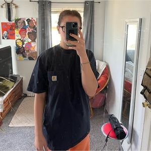 Carharrt Original Fit Navy Blue Cotton Short Sleeve Tee Shirt